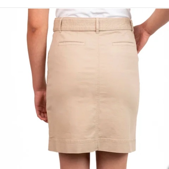 Kersh Khaki Belted Skirt Size M Cotton Tencel Stretch Pockets Casual Workwear - Picture 3 of 14
